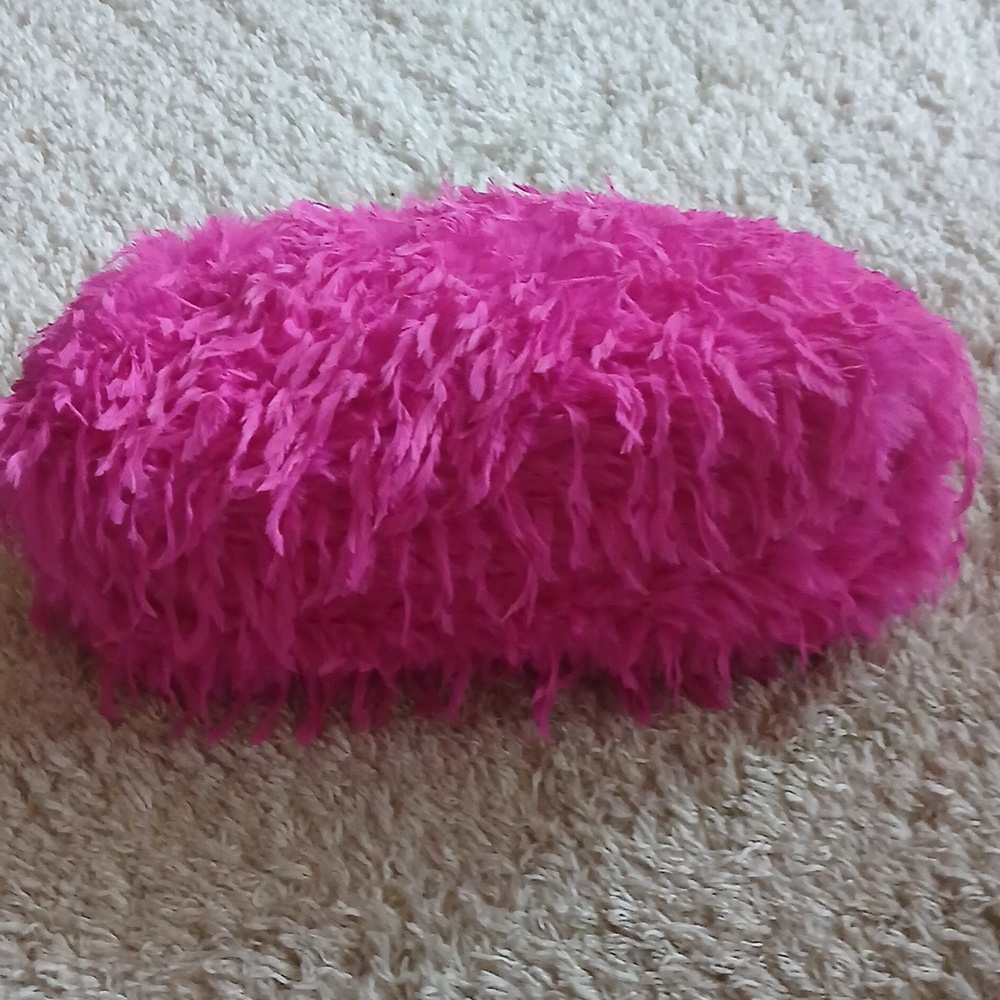 NWIT HOT PINK LARGE FUR CLUTCH BAG - Picture 3 of 4